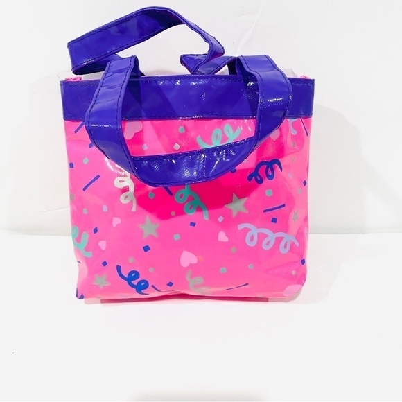 Vintage 1991 Barbie Confetti Print Mattel Pyramid Mini Purse Handbag - Picture 4 of 4